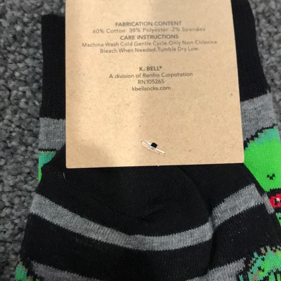 K. Bell Halloween striped socks with green skulls - Picture 5 of 6